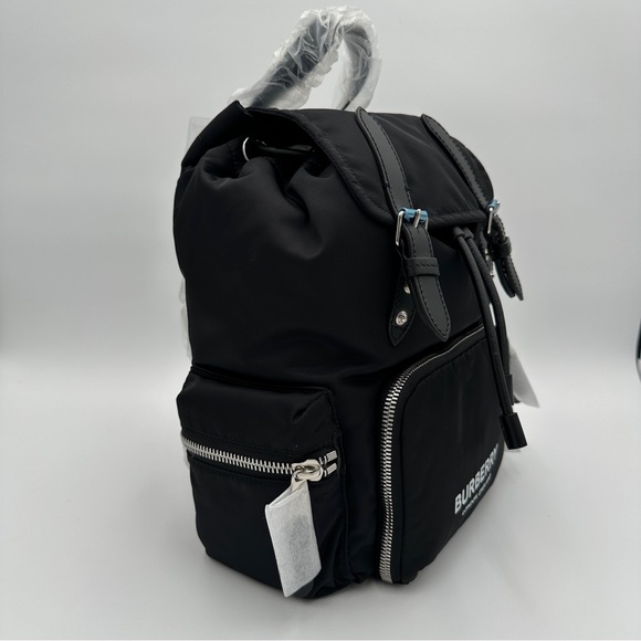 BURBERRY - Nylon Logo Print Medium Rucksack Backpack - Picture 5 of 13